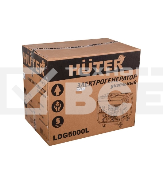 Электрогенератор дизельный Huter LDG 5000L, 3.3 кВт, 82 дБ, 68.7 кг