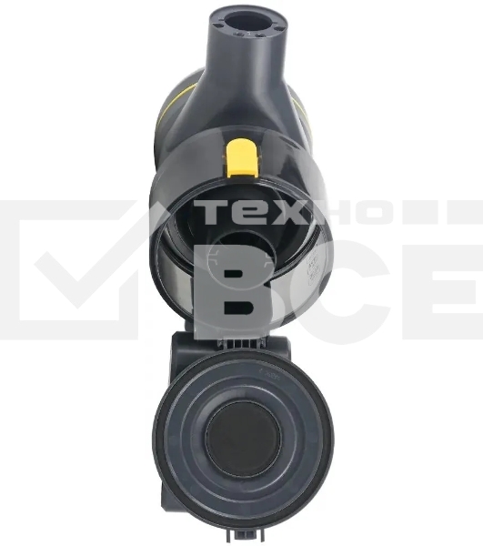 Пылесос вертикальный Centek CT-2573 черный/желтый, питание от аккумулятора, 215 Вт, уборка сухая, пылесборник 0.8 л, работа от АКБ max 45 мин