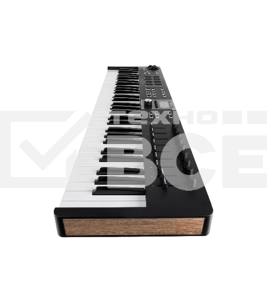 Клавиатура MIDI [231532] Arturia [KeyLab Essential 61 mk3 Black] 61 клавиша, LCD дисплей, 9 энкодеров, 8 пэдов, 9 фейдеров, 12 кнопок управления, колеса высоты тона и модуляции, 1/4