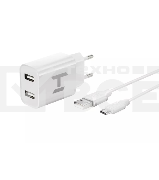 Сетевое зарядное устройство Harper WCH-5113 белый 1xUSB 2.1A + кабель MicroUSB
