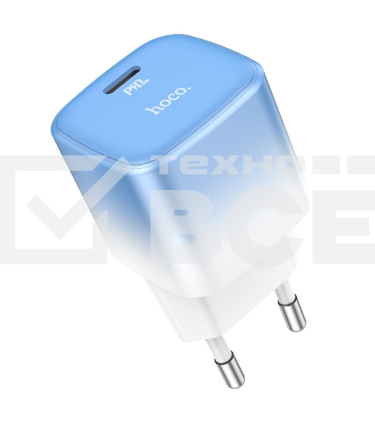 Сетевое зарядное устройство HOCO (6931474769374) C101A 1Type-C PD 20W быстрая зарядка, Blue ice