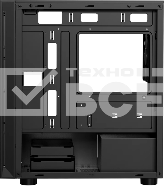 Компьютерный корпус без блока питания PCCOOLER LM300 ARGb BK, Flat Mid Tower, черный, TG, 0.45 SPCC, 1x120мм mATX, mITX 170/330/150мм 2x2.5