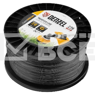 Леска для триммера Denzel двухкомпонентная круглая, 2,0мм х 276м, на DIN катушке EXTRA CORD