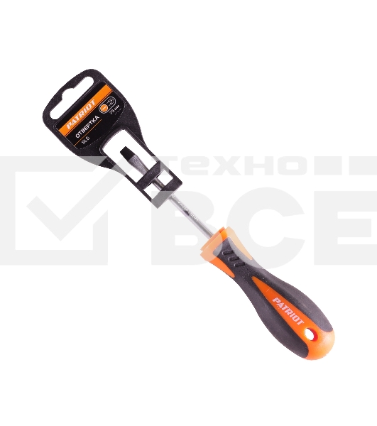 Отвертка Patriot SL5x75, CR-V,магнитная, 2-х компонентная рукоятка