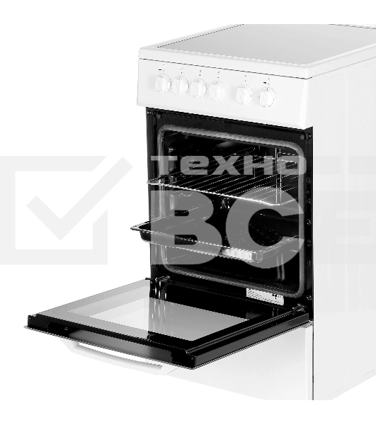 Плита электрическая Beko FFSS57000W белый, конфорок 4 электрических, духовка 60 л, 50 см x 85 см x 60 см