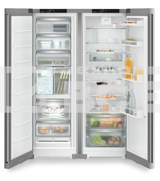 Холодильник Liebherr Комбинация XRFsf 5240-22 001(SFNsfd 5247-22 001+ SRsfd 5220-22 001) серебристый двухкамерный 412/262л морозилка сбоку, Side by Side