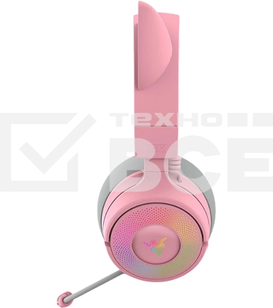 Гарнитура Razer Kraken Kitty V3 Pro Quartz розовый, беспроводная, bluetooth, до 70 ч, подсветка