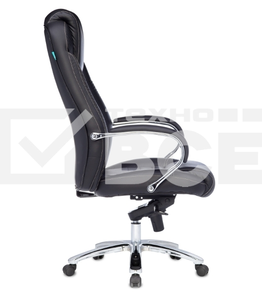 Кресло руководителя Бюрократ T-9923SL/BLACK черный, кожа, крестовина хром