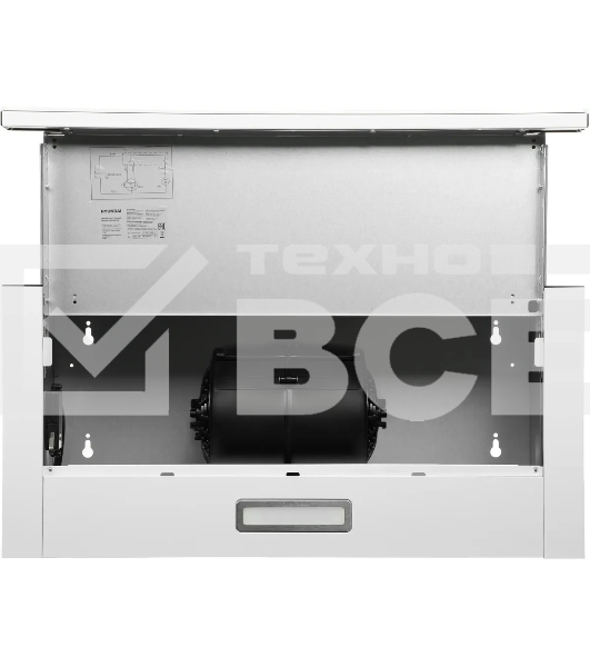 Вытяжка встраиваемая Hyundai HBH 6230 W белый управление: кнопочное (1 мотор)