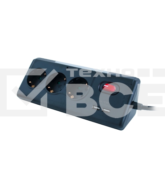 Удлинитель сетевой СТАРТ S 3x1 ZDV 2USB-- 12, 3 розетки, до 16А, 2xUSB, 1.5м, с заземлением, кнопка включения, функцией ночника, защитными шторками от детей, белый