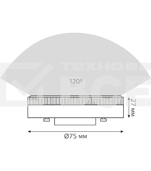 Лампа светодиодная Gauss 108008111 11Вт цок.:GX53 таблетка 220B св.свеч.бел.теп. (упак.:10шт)