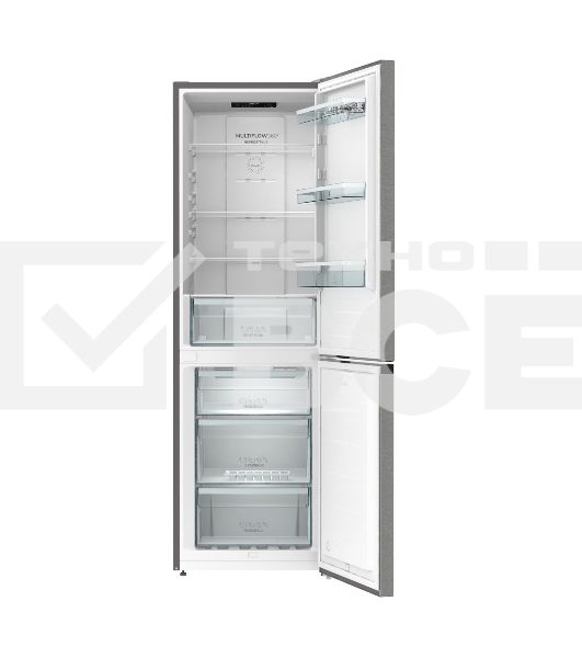 Холодильник Gorenje NRKE62XL серебристый металлик двухкамерный 203/99л морозилка снизу, No Frost