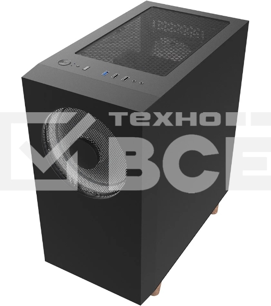 Корпус WIZMAX EM1 Woofer, mATX, mITX черный, Mini-Tower, без БП, TG, 1x160mm + 1x120mm LED, 1xUSB-A 3.0 + 2xUSB-A 2.0