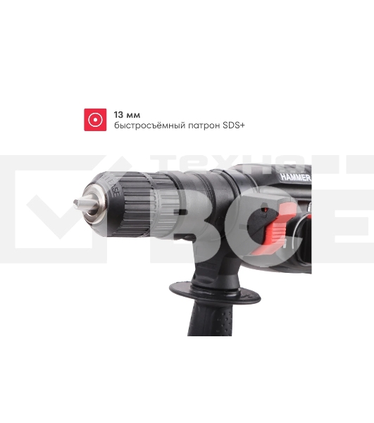 Перфоратор Boxbot RH-800С, 800 Вт, 2.8 Дж, кейс, быстросъ емный патрон SDS+ и кулачковый патрон в комплекте