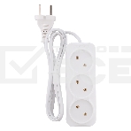 Удлинитель Smartbuy, 3 гнезда 1,5 метра 6А/1,35кВт без заземления ШВВП 2х0,75 (SBE-10-3-1,5-F), фото3