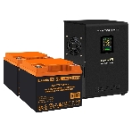 Комплект источника бесперебойного питания Exegate EX295997RUS + батарея 45Aч EX285666RUS 1шт (инвертор, синус, для котла, настенный) ExeGate FineSine SX-1000.LCD.AVR.2SH <1000VA/600W, чистая синусоида, цветной LCD-дисплей, AVR, 2*Schuko, линейно-интерактивный, крепление настенное/универсальное, черный> + батарея ExeGate HRL 12-45 (12В, 45Ач) 1шт, фото2