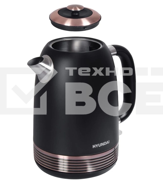 Чайник электрический Hyundai HYK-S4501 1.7л. 2200Вт черный/бронзовый (корпус: нержавеющая сталь/пластик)