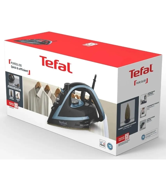 Утюг Tefal FV8R67F1 синий/черный, 3000 Вт, 50 г/мин, 280 г/мин, 270 мл