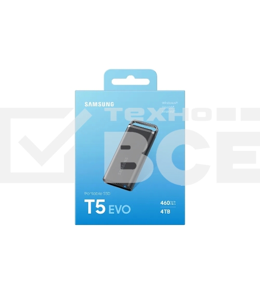 Внешний накопитель SSD Samsung T5 EVO External 4Tb (1024GB) BLACK USB 3.2 (MU-PH4T0S/WW) 1year