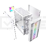 Компьютерный корпус Powercase Mistral Evo White, Tempered Glass, 1x 120mm PWM ARGb fan + ARGb Strip + 3x 120mm PWM non LED fan, белый, ATX (CMIEW-F4S), фото6