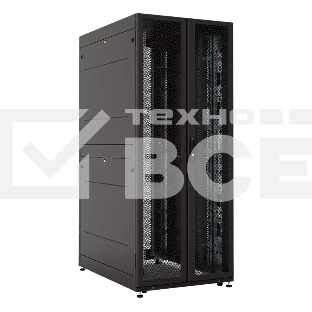 Шкаф серверный ПРОФ напольный 42U (800 1000) двери двойные перф. 2 шт., черный, в сборе
