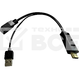 Переходник Buro HDMI (m)/DisplayPort (f) черный (BU-HDMI(M)-DP(F))