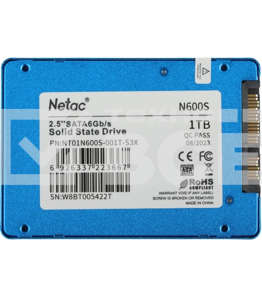 Накопитель SSD Netac N600S, 1TB, SATA III, 2.5