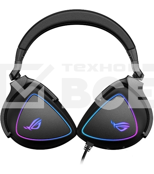 Игровые наушники ASUS ROG Delta S черные (7.1, USB Type-C + A, RGB подсветка, 50 мм, ESS 9281 Pro, микрофон, 90YH02K0-B2UA00)