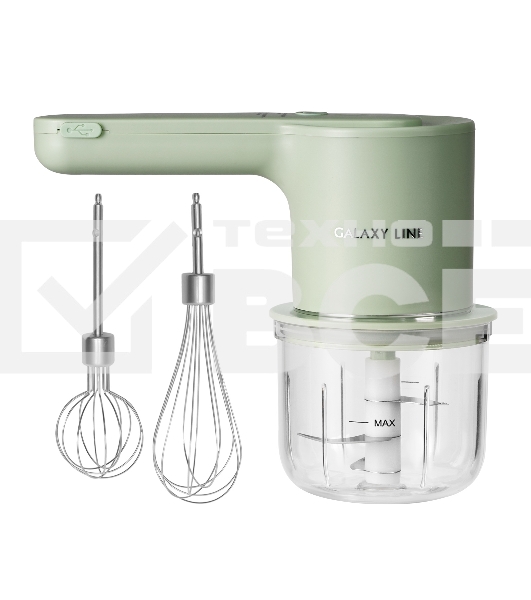 Миксер аккумуляторный Galaxy Line GL 2234, зеленый, ручной, 50 Вт