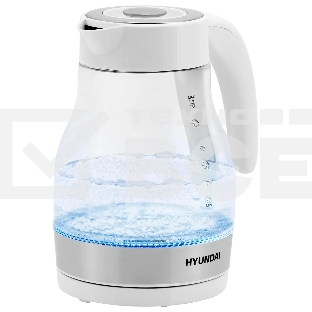 Чайник электрический Hyundai HYK-G3802 1.7л. 2200Вт белый/серебристый (корпус: стекло)
