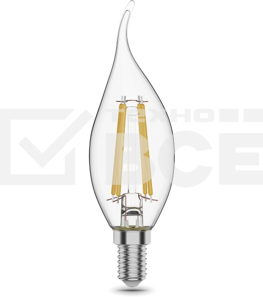 Лампа филам. Gauss Filament 11Вт цок.:E14 свеча 220B св.свеч.бел.теп. CF35 (упак.:10шт) (104801111)