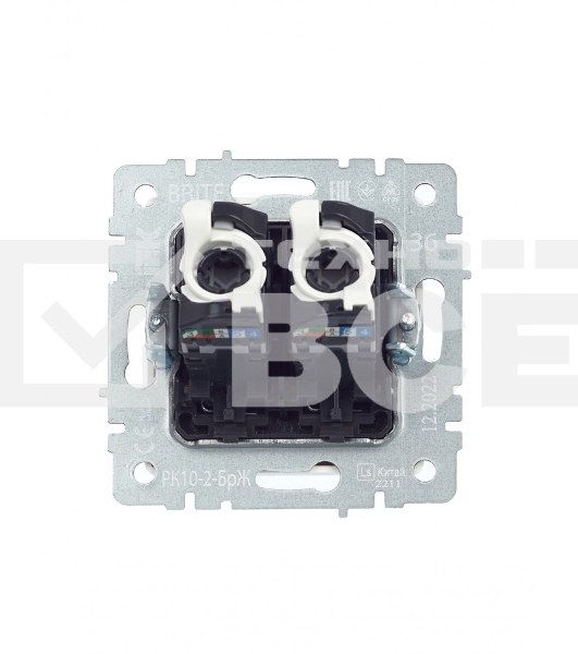 Розетка компьютерная двойная IEK BRITE РК10-2-БрЖ кат.5E RJ45 жемчуг
