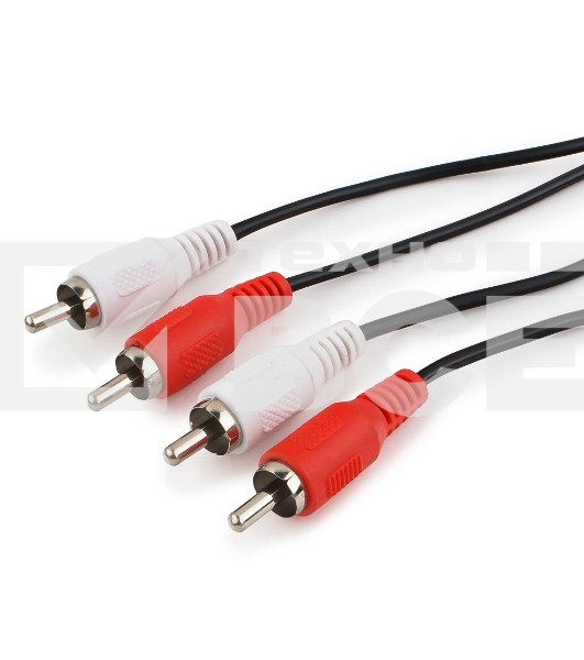 Кабель аудио Cablexpert CCA-2R2R-1.8M-N, 2xRCA/2xRCA, 1.8м, черный, пакет
