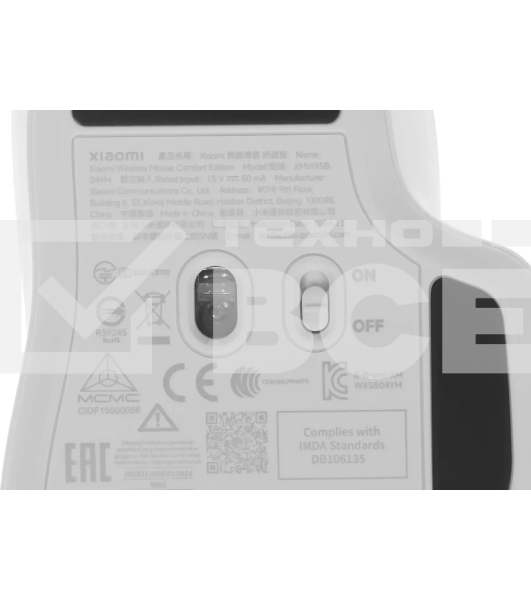 Мышь беспроводная Xiaomi Wireless Mouse Comfort Edition белый, 1200 dpi, радиоканал, USB, кнопки - 3