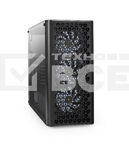 Компьютерный корпус Miditower ExeGate EVO-9202 (ATX, без БП, с окном, 1*USB+1*USB 3.0, аудио, 3 вент. 12см с RGb подсветкой)