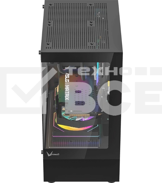 Компьютерный корпус AeroCool/Formula Crystal Z1CM черный без БП mATX 5x120мм 1xUSB3.0 audio bott PSU
