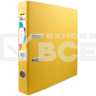 Папка-регистратор Silwerhof 2013374 A4 50мм, ПВХ/бумага желтый, металлическая окантовка, сборная (упаковка: 2шт)