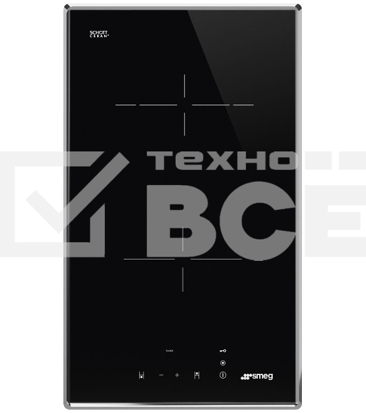 Электрическая домино SMEG SE232TX1 Cтеклокерамическая варочная панель, 30 см, прямой край в рамке из нержавеющей стали