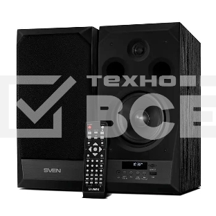Акустическая система 2.0 SVEN MC-20, черный, мощность 2x45Вт (RMS), FM-тюнер, USB/microSD, дисплей, пульт ДУ, Bluetooth, Optical SVEN MC-20, черный, акустическая система 2.0, мощность 2x45Вт (RMS), FM-тюнер, USB/microSD, дисплей, пульт ДУ, Bluetooth, Optical