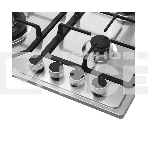 Варочная поверхность Kuppersberg, газ, High-Tech, 60 см, автоматический электроподжиг, газ-контроль, SABAF конфорки, чугунные решетки, WOK конфорка, цвет нержавеющая сталь, цвет фурнитуры черный, фото3