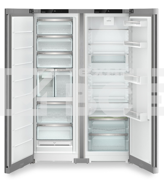 Холодильник Liebherr Комбинация XRFsf 5240-22 001(SFNsfd 5247-22 001+ SRsfd 5220-22 001) серебристый двухкамерный 412/262л морозилка сбоку, Side by Side