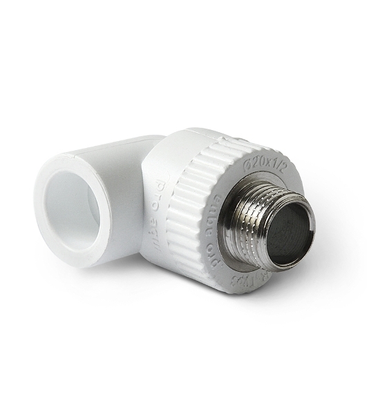 Уголок комбинированный 32 х 3/4' НР полипропиленовый PPR белый PRO AQUA