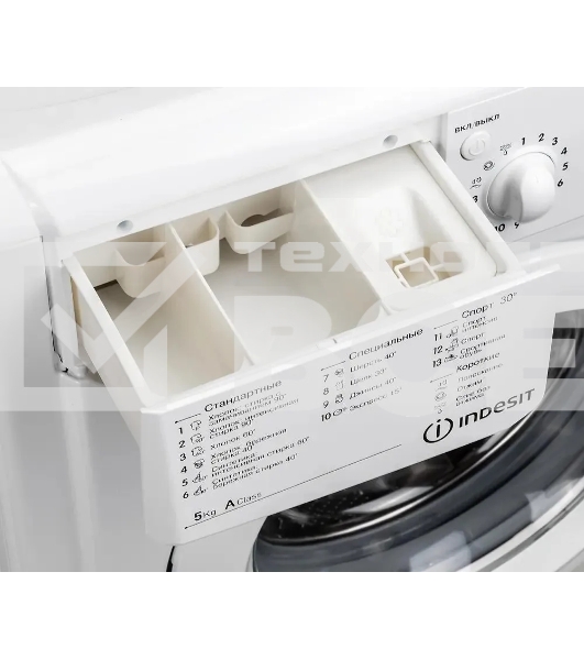 Стиральная машина Indesit IWSB 5105 (CIS) белый, загрузка фронтальная 5 кг, 1000 об/мин., класс: А