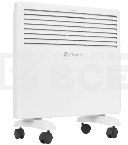 Конвектор Primera PHP-1000-MWB, белый, 1000 Вт, 15 м2, термостат