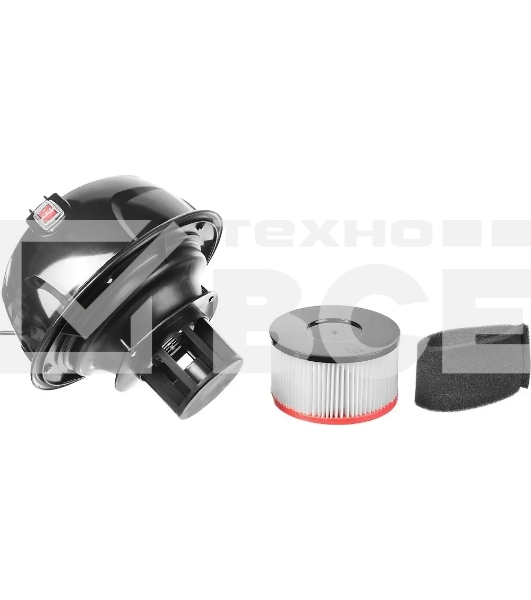 Строительный пылесос Зубр ПУ-15-1200 М1 красный/черный, 1200 Вт, уборка сухая/влажная, пылесборник мешок, 15 л