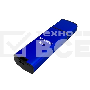 Флеш диск Maxvi MP2 16GB USB 2.0 blue, монолит с колпачком, ABS пластик + металл