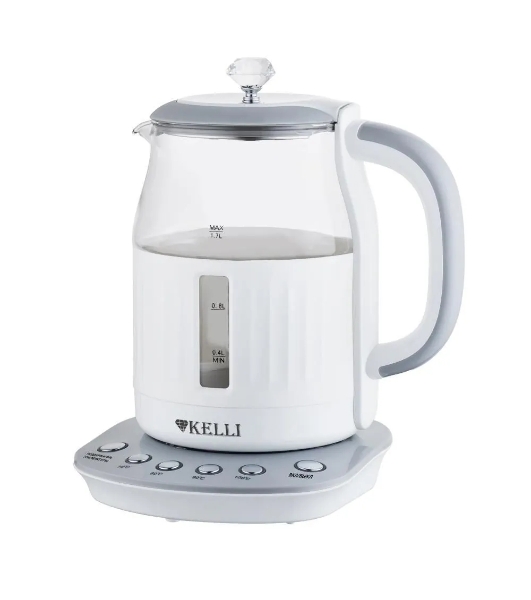 Чайник электрический Kelli KL-1373 бело-серый