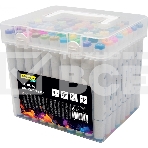 Набор маркеров для скетчинга Silwerhof Idea, двойной пишущий наконечник, 1-7мм, 80 цветов (80шт.) пластиковая коробка, фото3