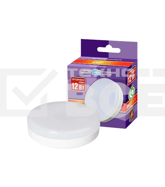 Лампа светодиодная JazzWay PLED-GX53 12Вт таблетка 5000К мат. холодный белый GX53 1040лм 230В