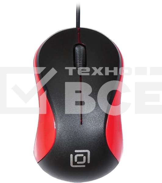 Мышь проводная Oklick 115S черный/красный, 1200 dpi, USB, кнопки - 3